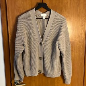H&M cropped cardigan in taupe